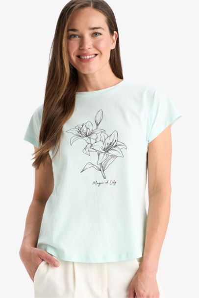 Regular Fit Crew Neck Floral T-Shirt