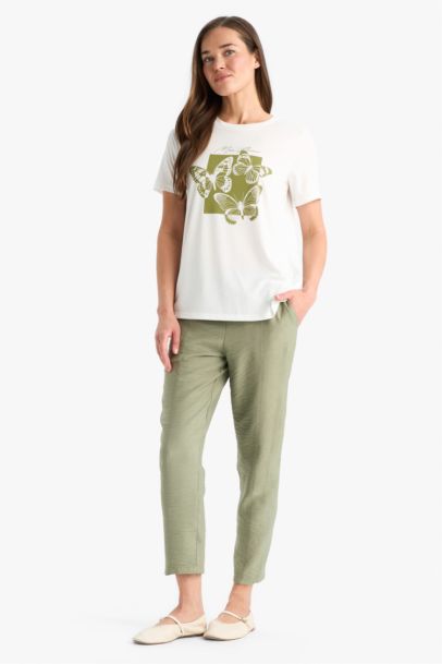 Crew Neck Floral Short Sleeve T-Shirt