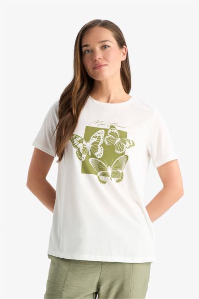 Crew Neck Floral Short Sleeve T-Shirt