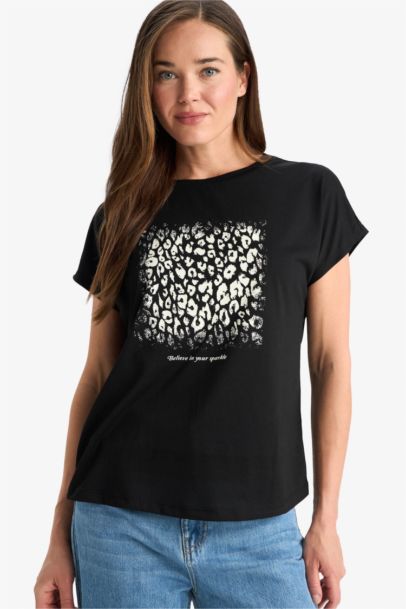 Regular Fit Crew Neck Floral T-Shirt