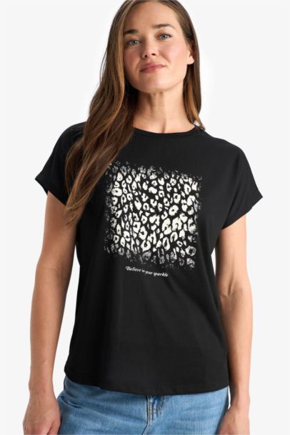 Regular Fit Crew Neck Floral T-Shirt