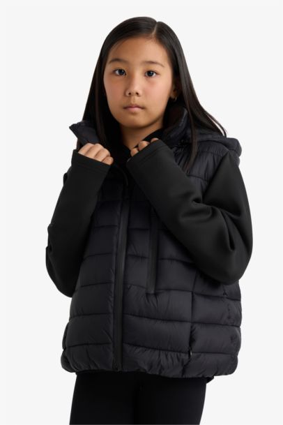 Girl Hooded Zipper Puffer Jacket