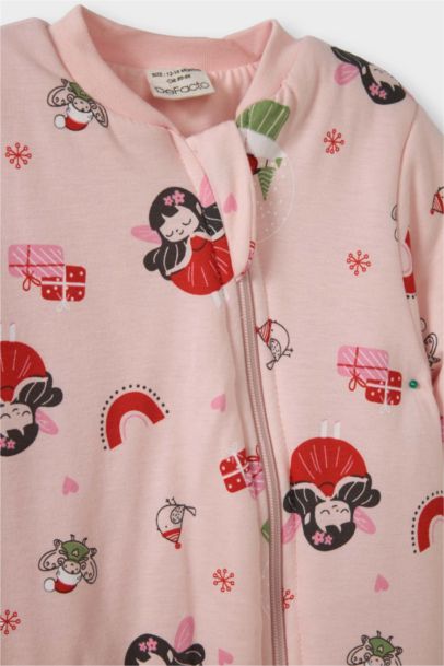 Kız Bebek 1,6 Tog Elyaf Desenli Tulum