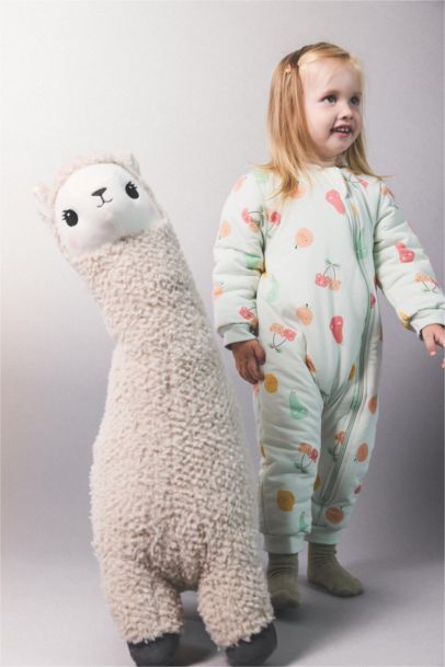 Combinaison en coton peigné imprimée à manches longues 2,5 TOG pour bébé fille