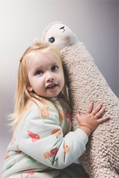 Combinaison en coton peigné imprimée à manches longues 2,5 TOG pour bébé fille