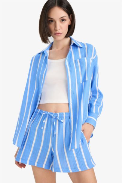 Шорты A-кроя с нормальной посадкой и короткой длиной трубки, муслин