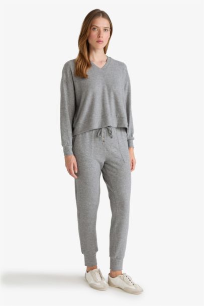 Fall in Love Regular Fit Velour Top Bottoms 2 Piece Pajama Set