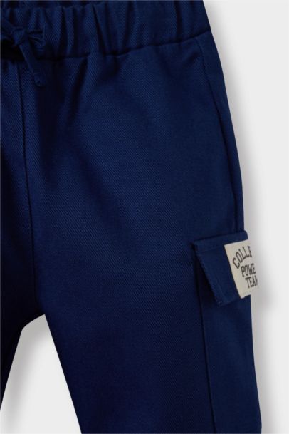 Jogger Fit Esnek Bantlı Paça Gabardin Okul Pantolonu Erkek Bebek