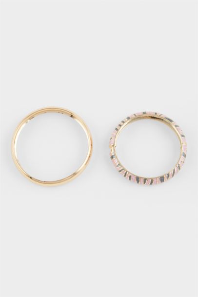 Woman 2 Piece Golden Bracelets