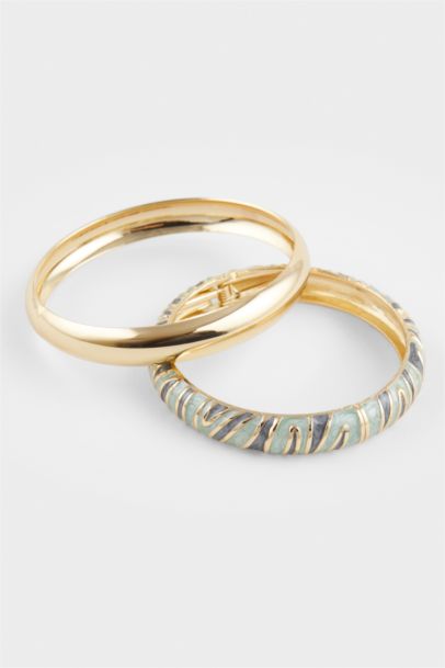 Woman 2 Piece Golden Bracelets