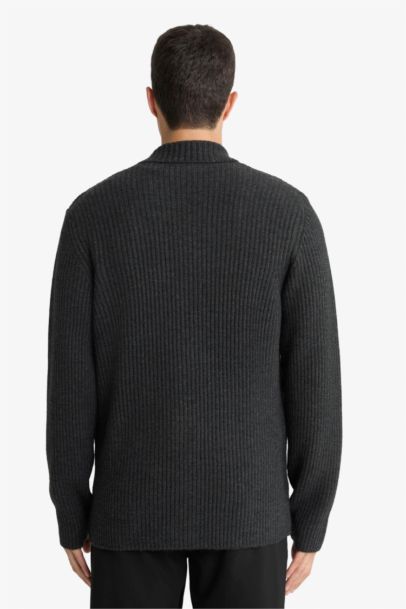 Standard Fit Jacket Collar Knitwear Cardigan