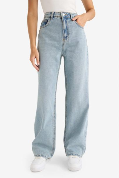 90's Wide Leg High Waist Long Jeans
