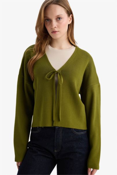 Cardigan en tricot col V Coupe régulière