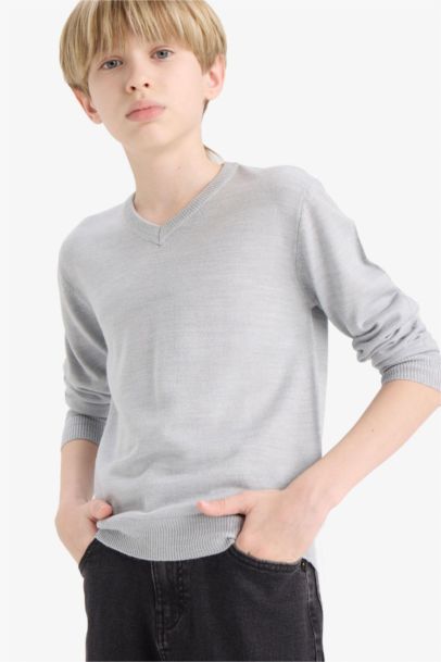 Okul V Yaka Triko Kazak Erkek Çocuk