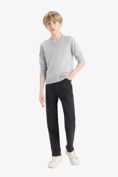 Okul V Yaka Triko Kazak Erkek Çocuk