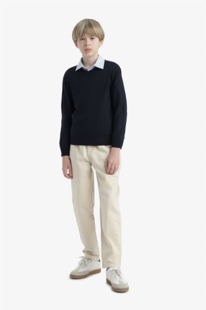 Okul V Yaka Triko Kazak Erkek Çocuk