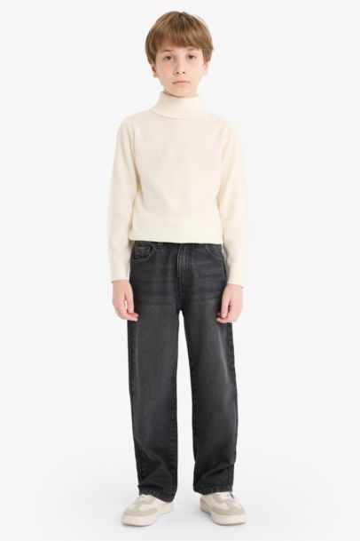 Okul Yarım Balıkçı Yaka Triko Kazak Erkek Çocuk