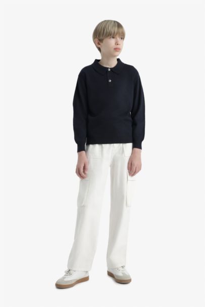 Boy Regular Fit Polo Collar Pullover