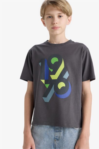 Boy Crew Neck Short Sleeve Printed T-Shirt