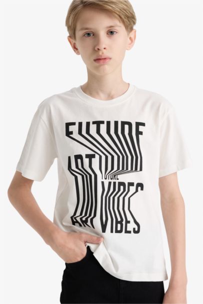 Boy Crew Neck Short Sleeve Printed T-Shirt