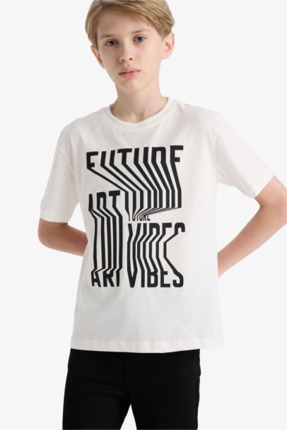 Boy Crew Neck Short Sleeve Printed T-Shirt