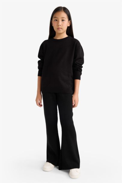 Girl Elastic Waist Flare Fit Trousers
