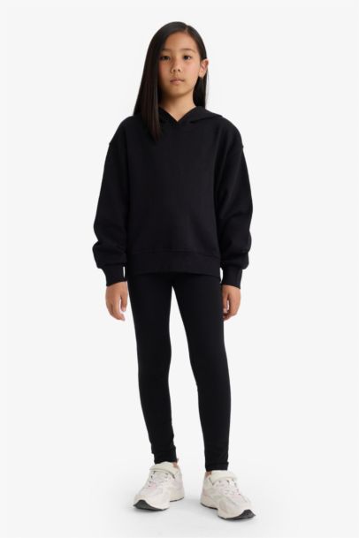 Girl Relax Fit Hooded Anime Printed Thick Fabric Sweatshirt