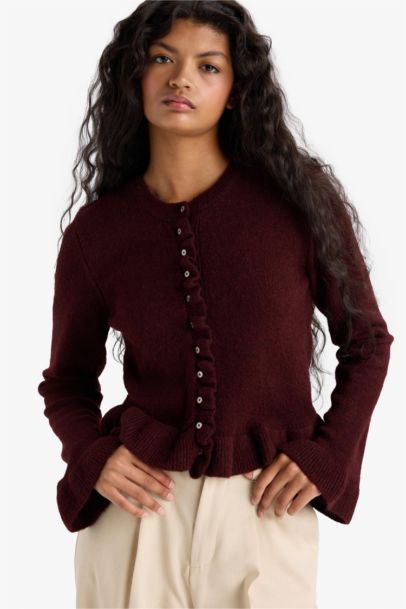 Regular Fit Crew Neck Knitwear Cardigan