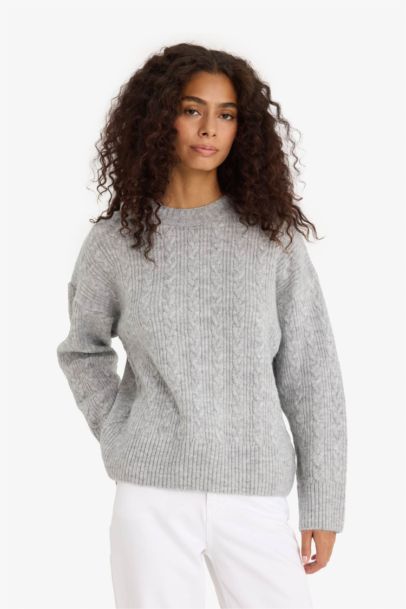 Pull oversize en tricot à col rond
