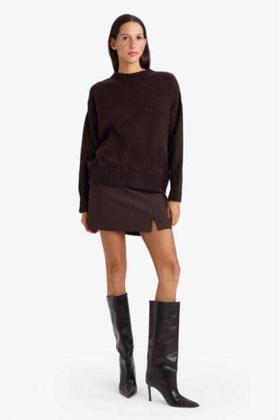 Pull oversize en maille à col rond