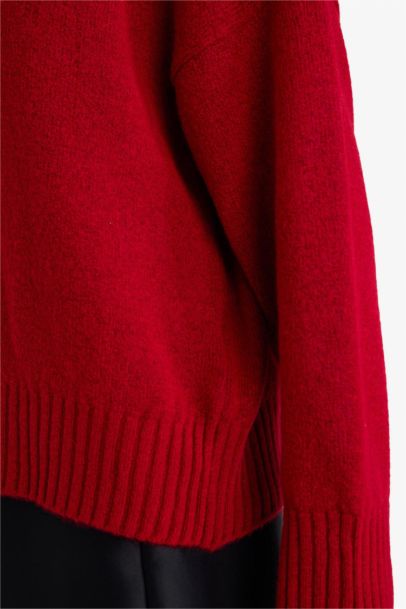 Oversize Fit Crew Neck Knitwear Pullover