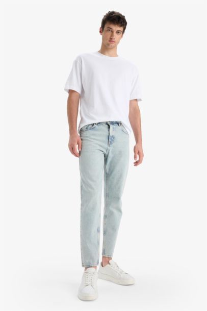 100% хлопок, джинсы Slim Fit с высокой талией и узкими штанинами в стиле 90-х, с эффектом стирки