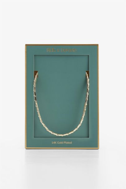 Reis x DeFacto 14 Ayar Altın Kaplama Elegante Curva Kadın Taşlı Gold Kolye