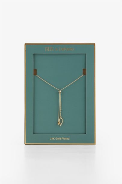 Reis x DeFacto 14 Ayar Altın Kaplama Twilight Spark Kadın Sallantılı Gold Damla Y Kolye