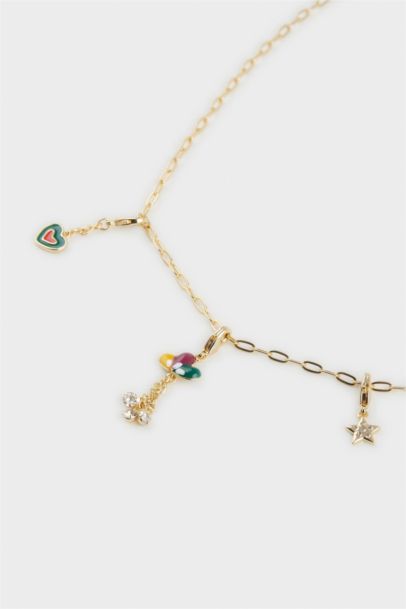 Reis x DeFacto Gold Plated Carnaval Charms 3 Piece Charm Gold Necklace