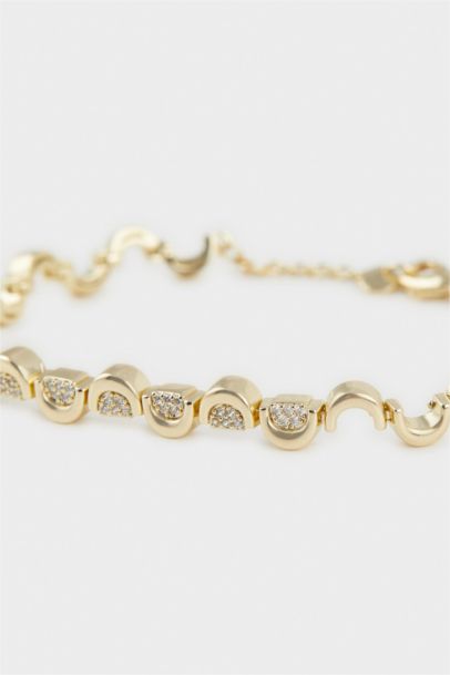 Reis x DeFacto 14 Ayar Altın Kaplama Sangria Mini Kadın Taşlı Gold Bileklik