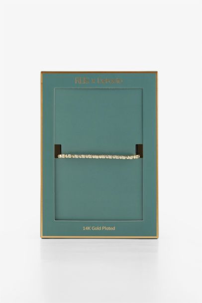 Reis x DeFacto 14 Ayar Altın Kaplama Luce Di Cubo Kadın Taşlı Gold Bileklik