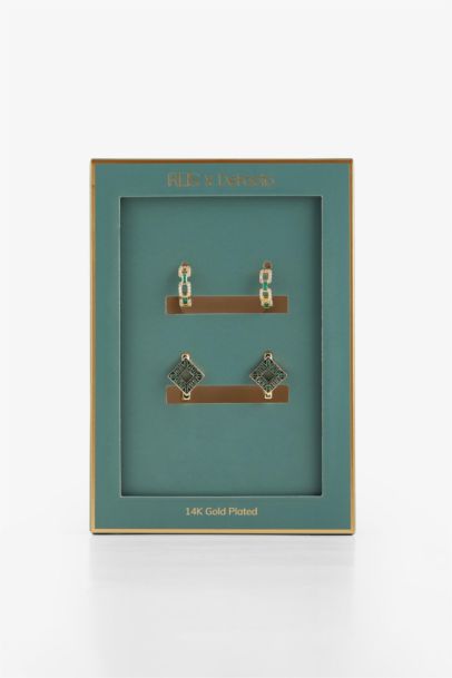 تراجي نسائي ذهبي اخضر من Reis x DeFacto - قطعتين