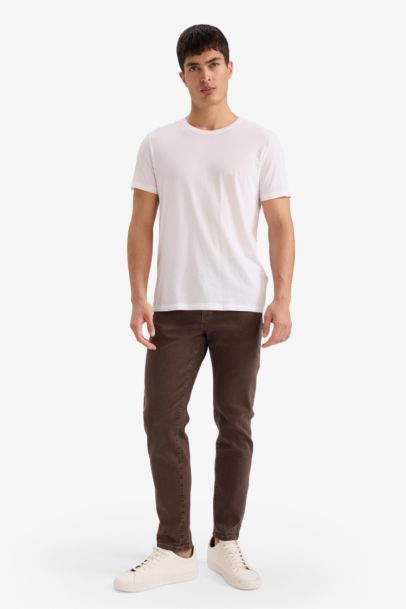 سروال جينز سليم فيت بخصر عادي