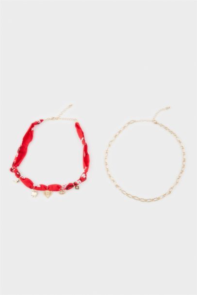 قلادة نسائي ذهبي - قطعتين