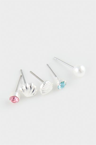 Woman 6 Piece Silver Earringss