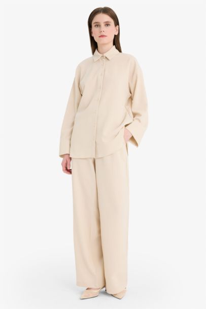 Relax Fit Gofre Textured Shirt Trousers 2 Piece Set