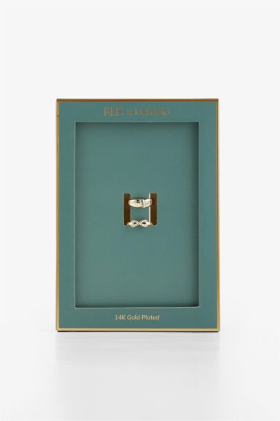 Reis x DeFacto 14K Gold Plated Spirale Duo Woman 2 Piece Gold Rings