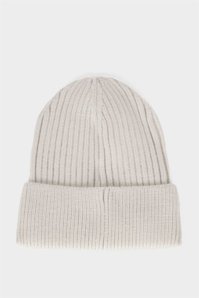 Erkek Etiket Baskılı İçi Polarlı Bere