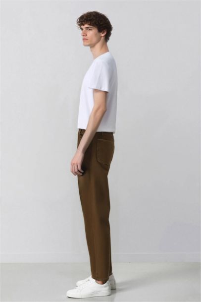 %100 Pamuk Baggy Fit Düz Paça Pamuklu Pantolon