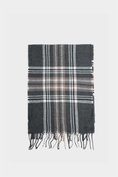 Man Plaid Neck Scarf