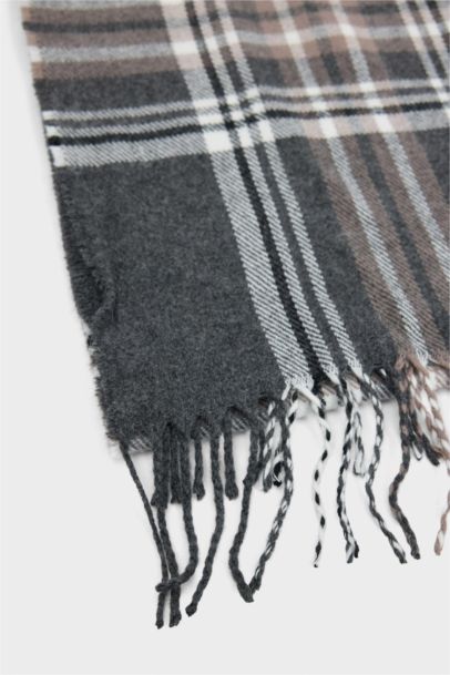 Man Plaid Neck Scarf