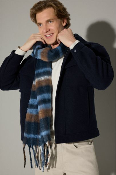 Man Plaid Neck Scarf