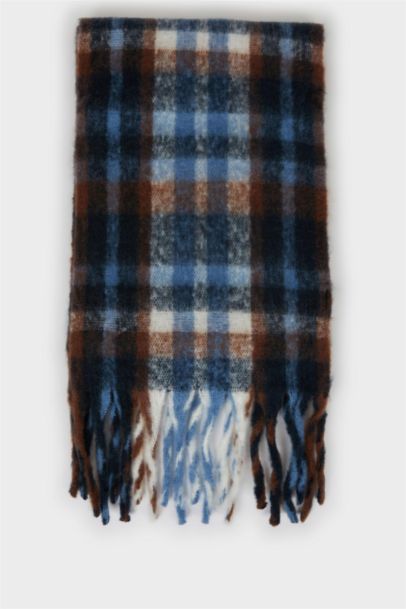 Man Plaid Neck Scarf