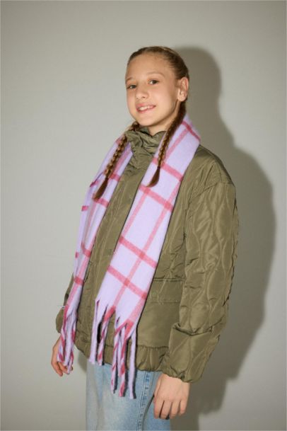 Girl Color Block Woven Neck Scarf